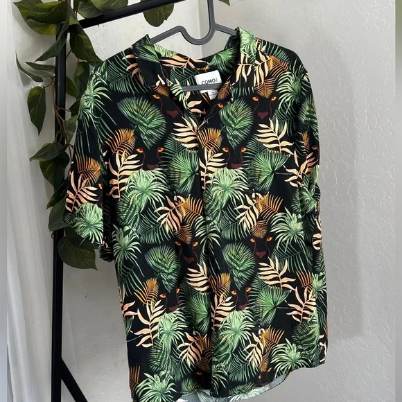 True Craft Shirts Como Men Black Panther Button Up Shirt